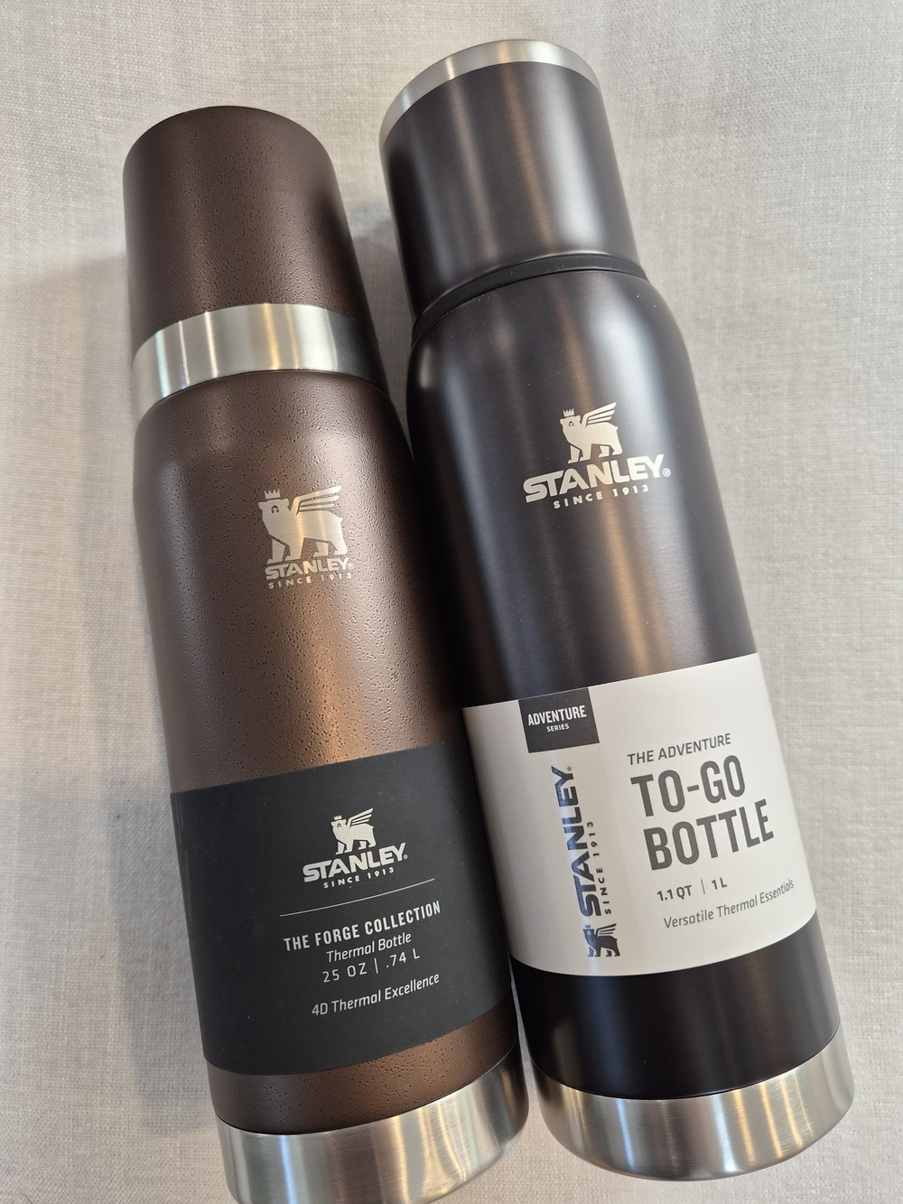 $40 For Both!! Stanley Brown and Gunmetal Travel Thermoses